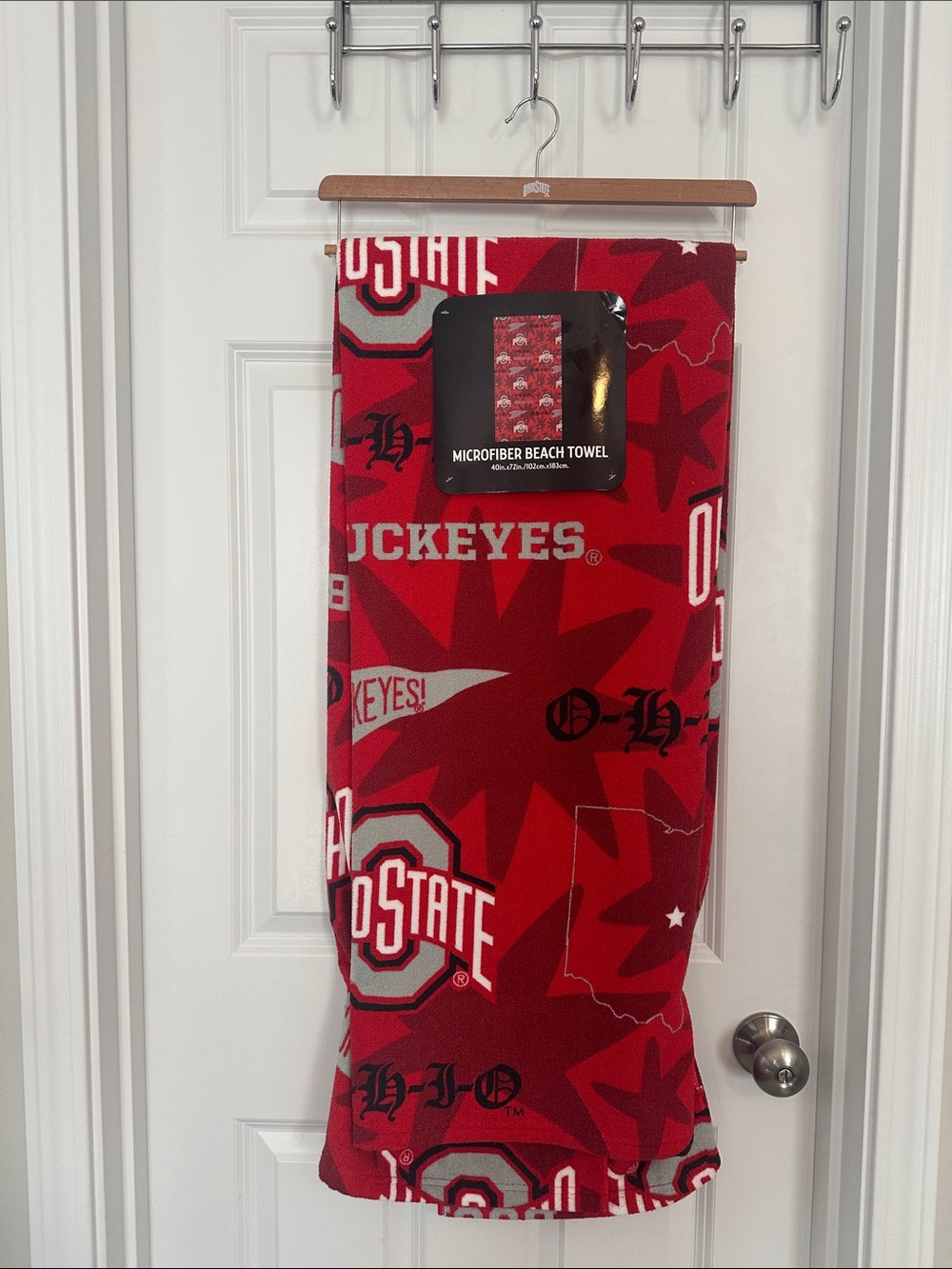 NWT Ohio State Buckeyes Red Microfiber Beach Towel